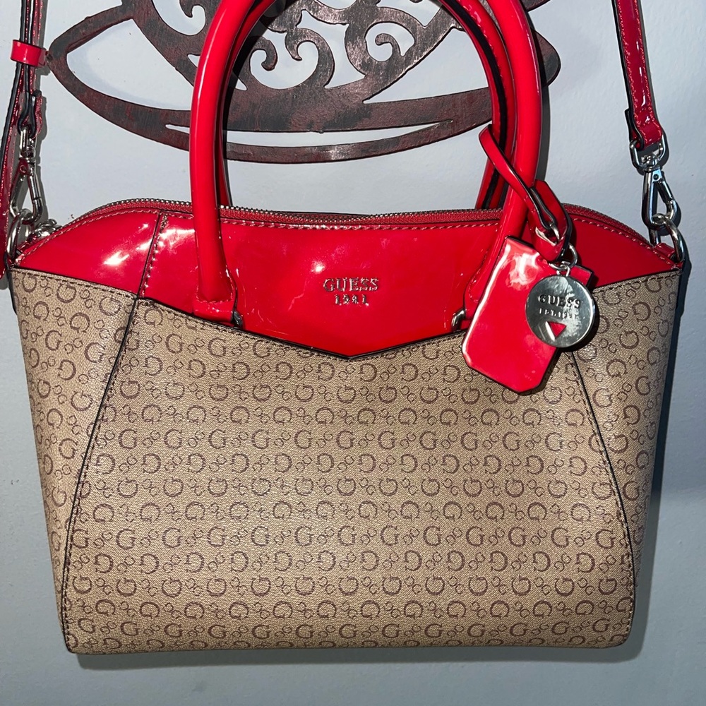 Guess Logo Satchel Purse